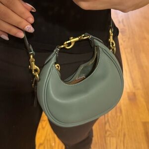 Coach Teal Green Crescent Mini Bag with Gold Hardware